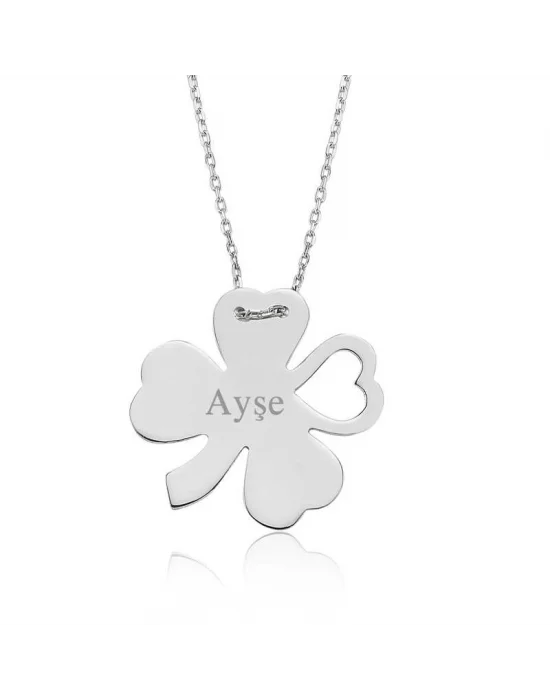 Gümüş İsimli Yonca Bayan Kolye