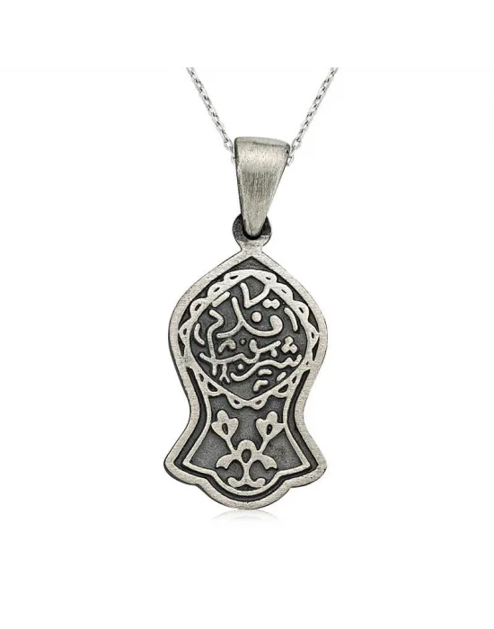 Gümüş Kadem-i Şerif Kolye