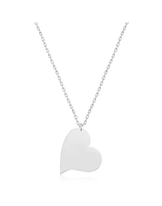 Gümüş Kalp Bayan Kolye