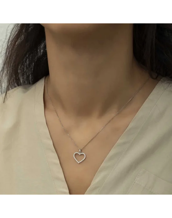 Gümüş Kalp Bayan Kolye