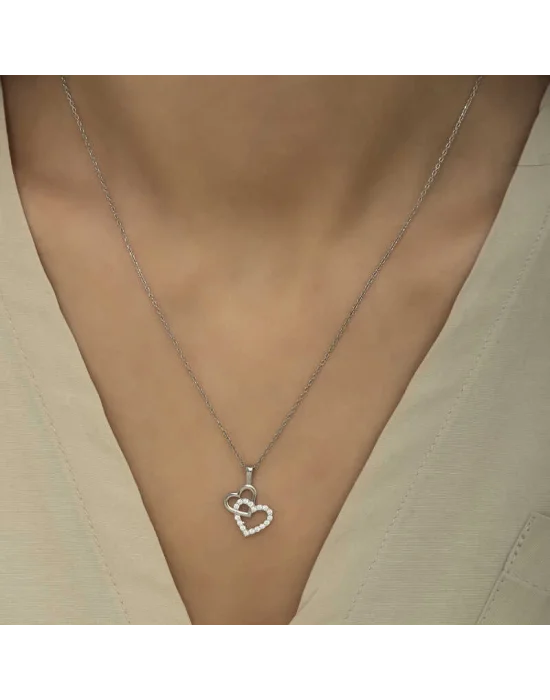 Gümüş Kalp Bayan Kolye