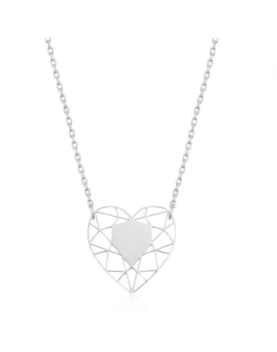 Gümüş Kalp Çemberi Bayan Kolye