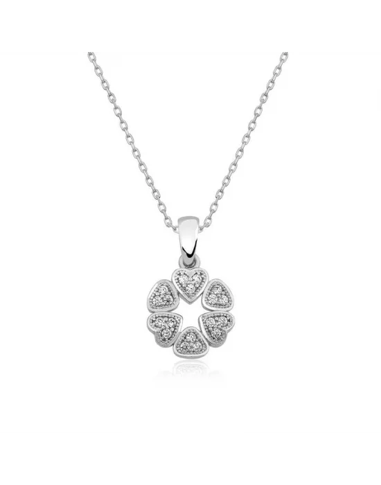 Gümüş Kalp Çemberi Bayan Kolye