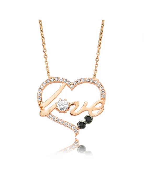 Gümüş Kalp Love Bayan Kolye