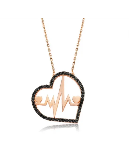 Gümüş Kalp Ritmi Bayan Kolye