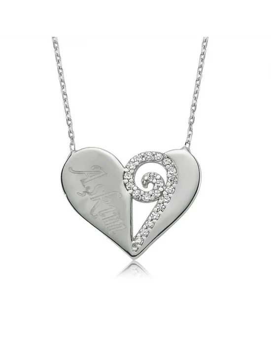 Gümüş Kalpli Aşkım Bayan Kolye