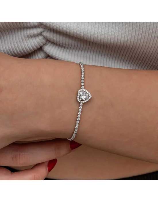 Gümüş Kalpli Su Yolu Bileklik