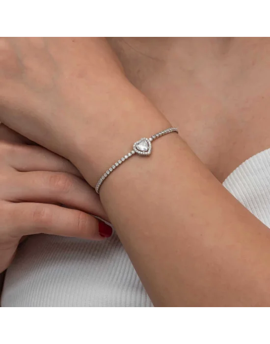 Gümüş Kalpli Su Yolu Bileklik