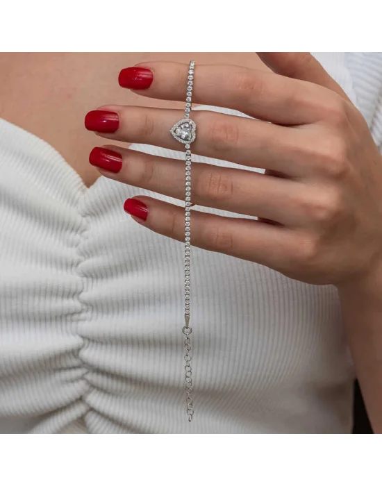 Gümüş Kalpli Su Yolu Bileklik