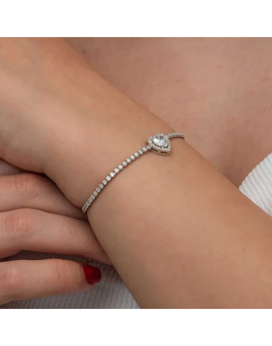 Gümüş Kalpli Su Yolu Bileklik