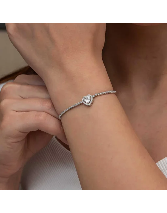 Gümüş Kalpli Su Yolu Bileklik