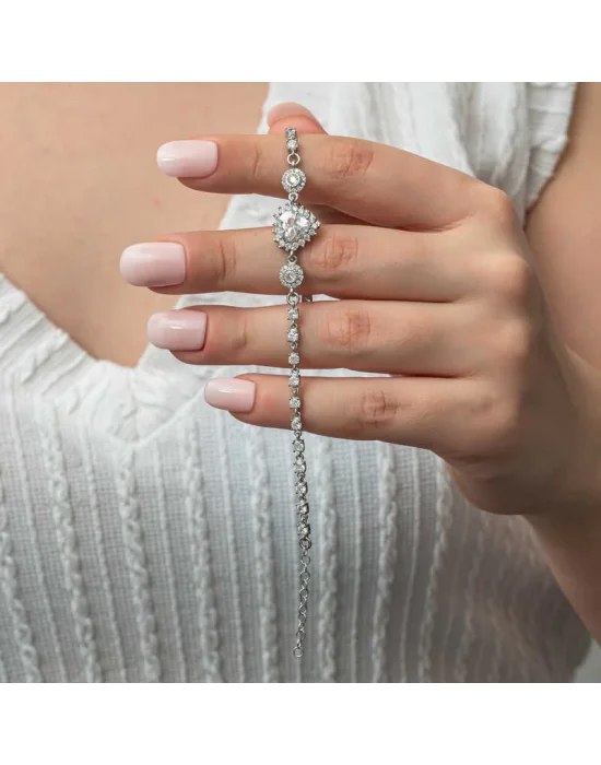 Gümüş Kalpli Su Yolu Kadın Bileklik