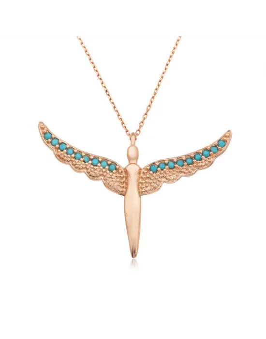 Gümüş Kanatlı Melek Bayan Kolye