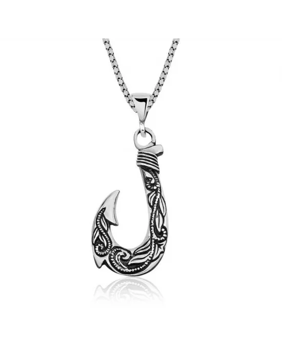 Gümüş Kanca Erkek Kolye