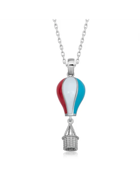 Gümüş Kapadokya Balon Kadın Kolye