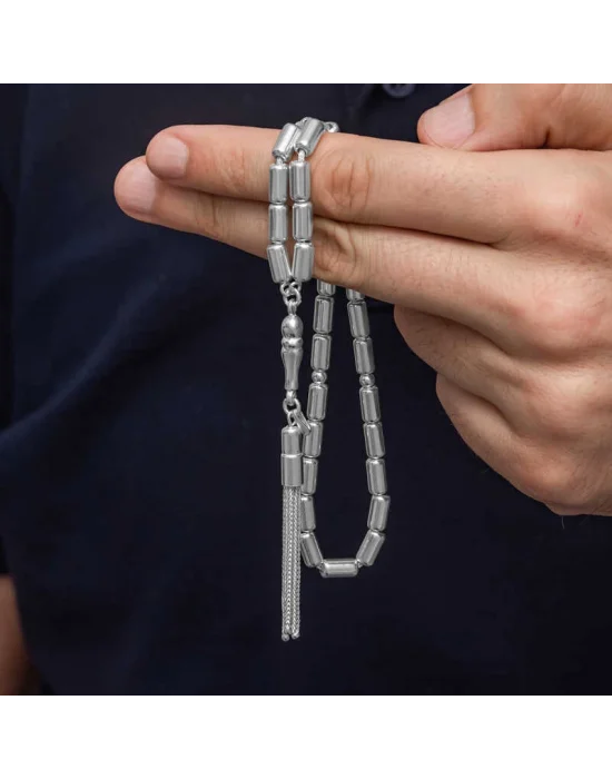 Gümüş Kapsül Kesim Erkek Tesbih