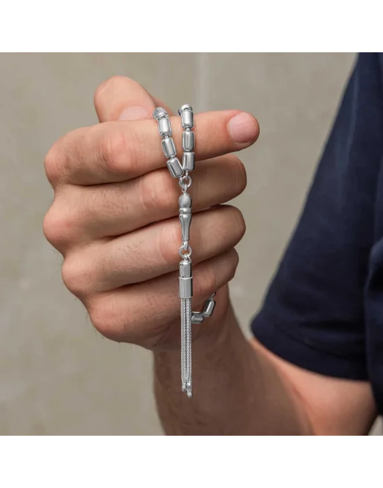 Gümüş Kapsül Kesim Erkek Tesbih