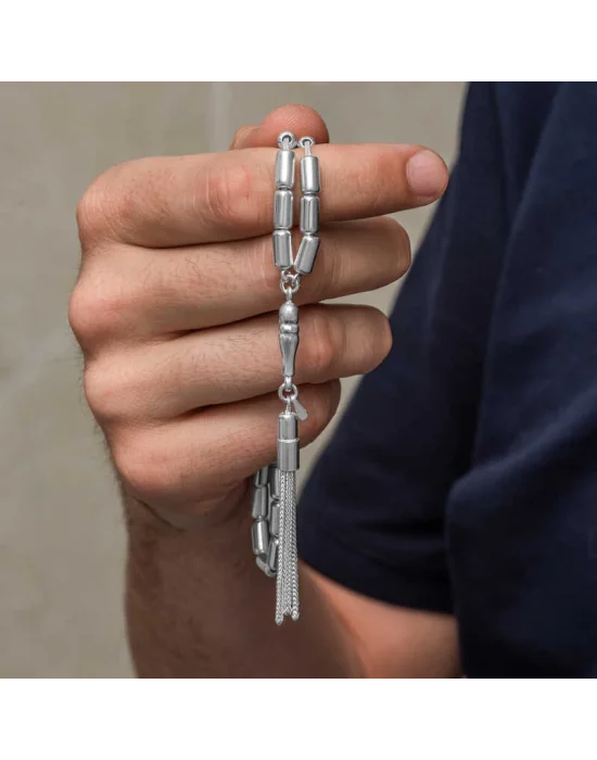 Gümüş Kapsül Kesim Erkek Tesbih