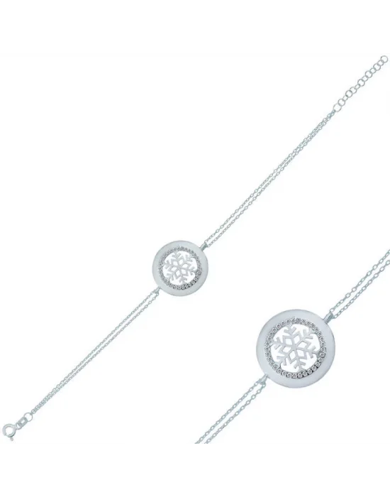 Gümüş Kar Tanesi Bayan Bileklik