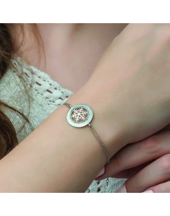 Gümüş Kar Tanesi Bayan Bileklik
