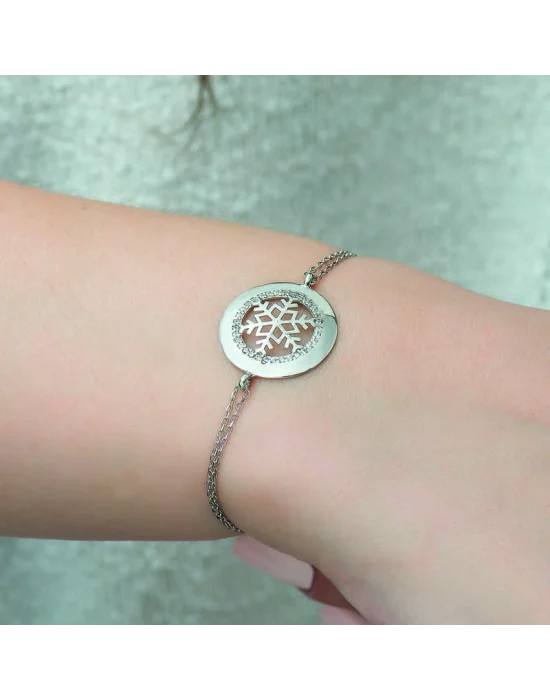 Gümüş Kar Tanesi Bayan Bileklik