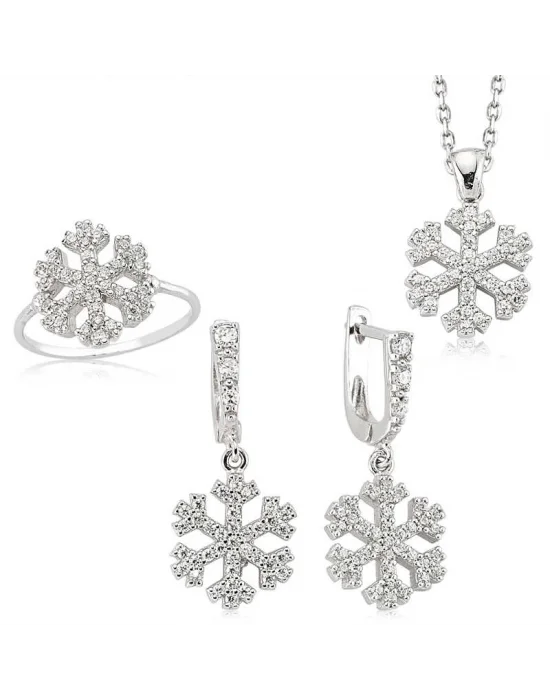 Gümüş Kar Tanesi Bayan Set