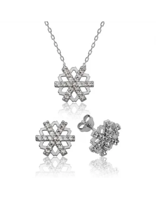 Gümüş Kar Tanesi Bayan Set