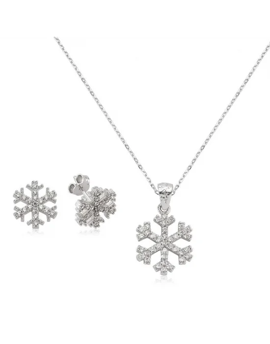 Gümüş Kar Tanesi Bayan Set