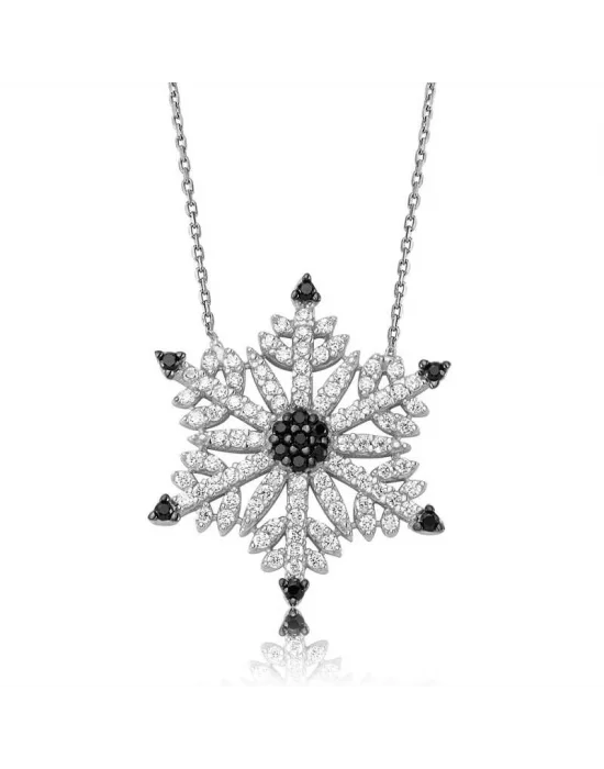 Gümüş Kar Tanesi Kadın Kolye