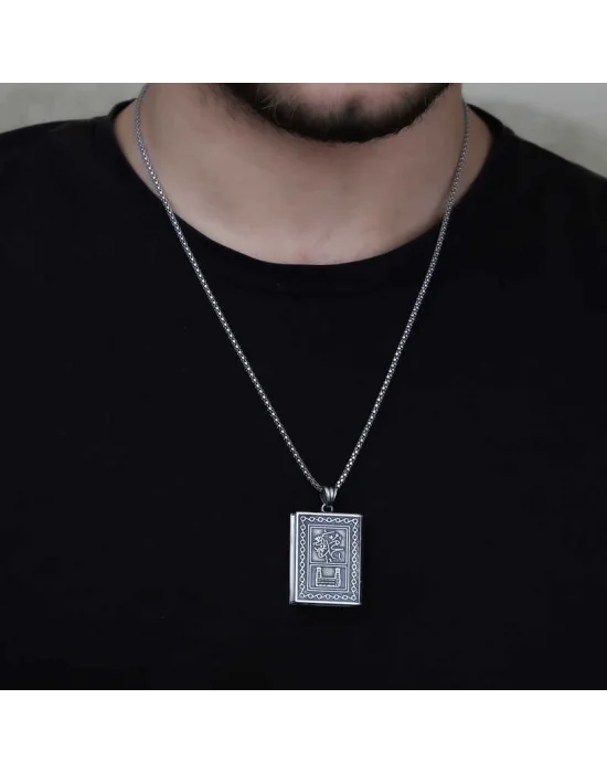 Gümüş İçi Açılabilen Muhammed Yazılı Muskalık Kolye