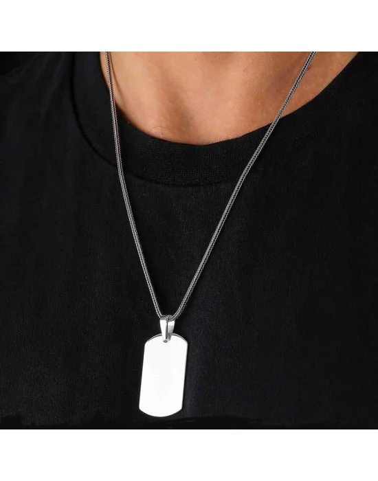 Gümüş Asker Plakası Kolye