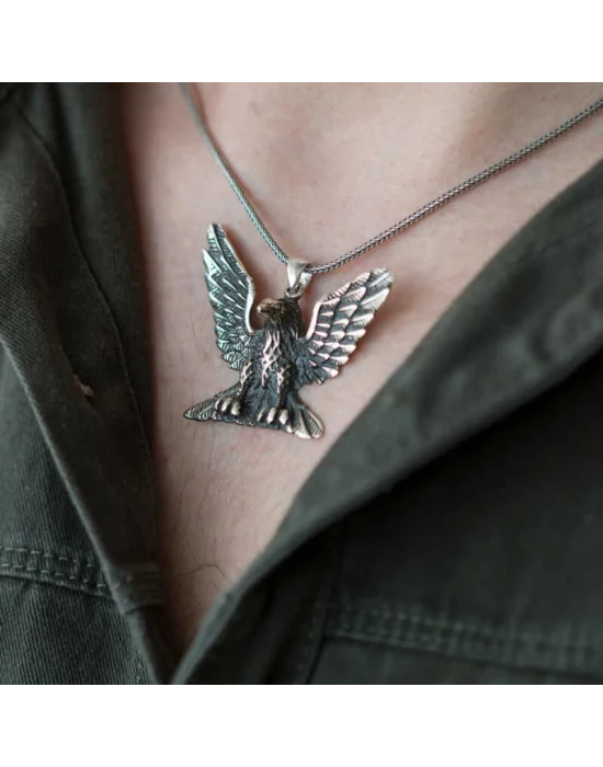 Gümüş Kartal Erkek Kolye
