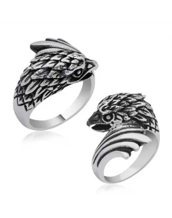 Gümüş Kartal Kafası Erkek Yüzük