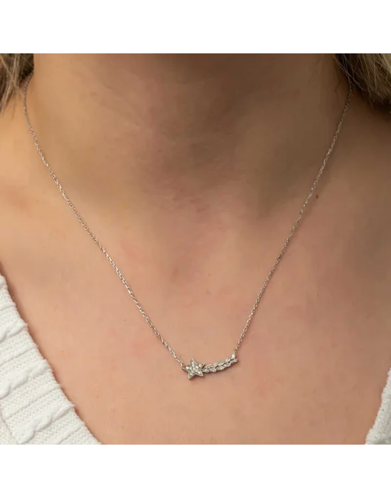 Gümüş Kayan Yıldız Kadın Kolye