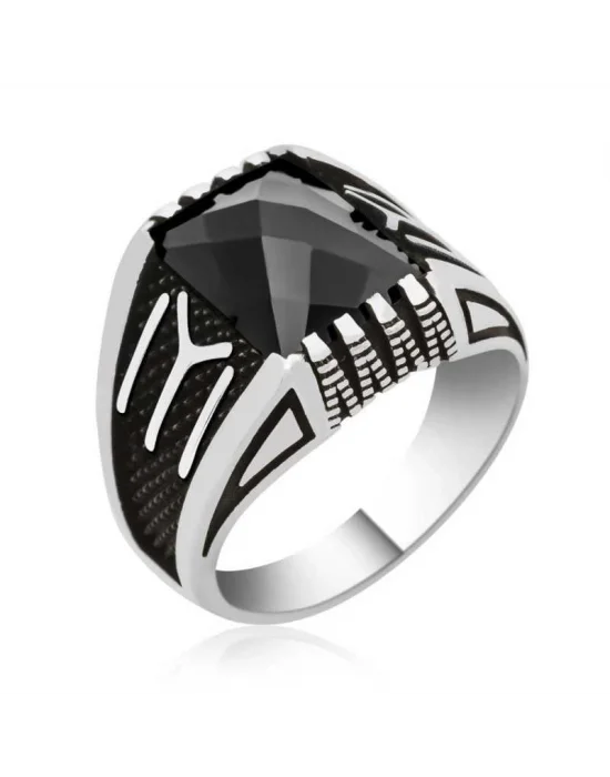 Gümüş Kayı Boyu Armalı Erkek Yüzük