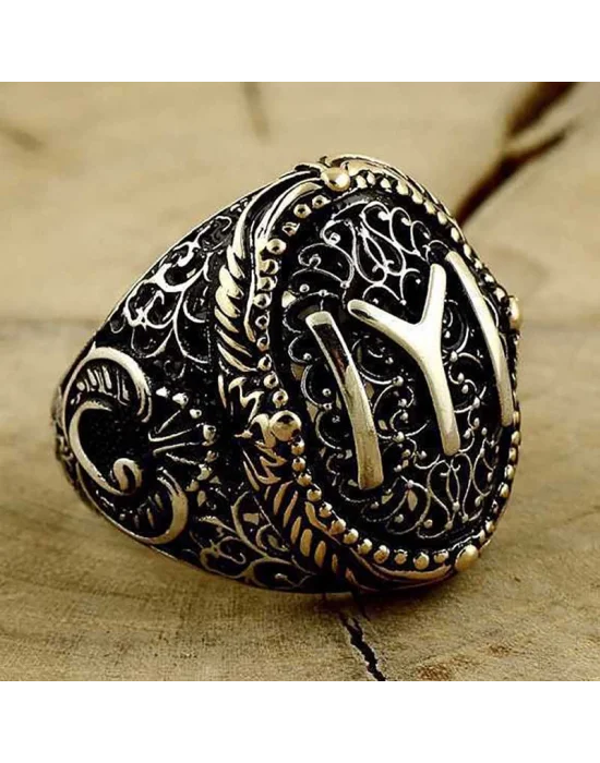 Gümüş Kayı Boyu Armalı Yüzük