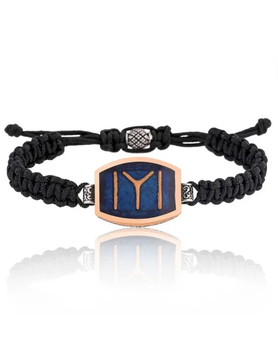 Gümüş Kayı Boyu Makrome Erkek Bileklik