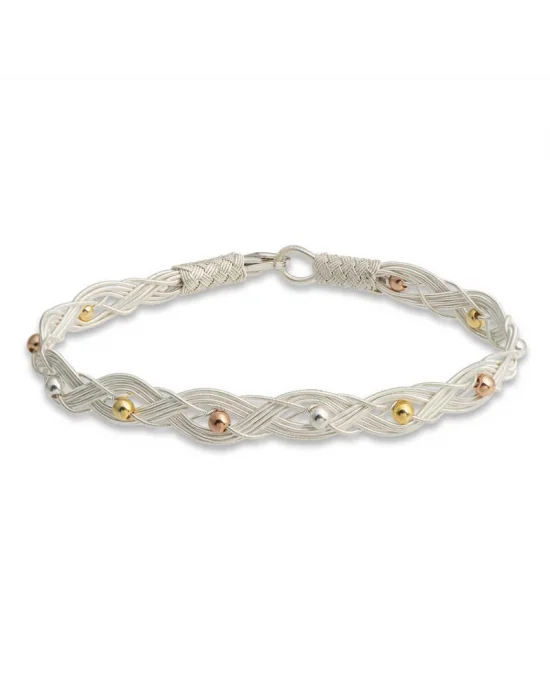 Gümüş Kazaziye Örgü Bileklik