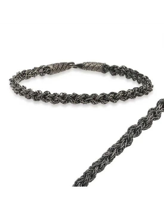 Gümüş Kazaziye Örgü Bileklik