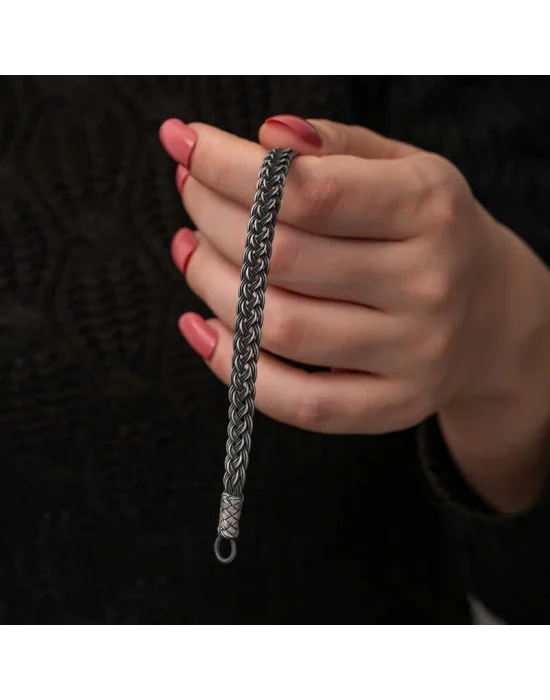 Gümüş Kazaziye Örgü Bileklik