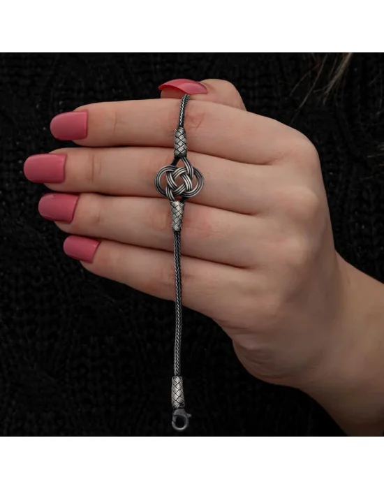 Gümüş Kazaziye Örgü Bileklik