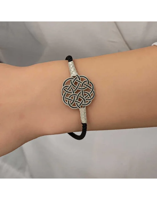 Gümüş Kazaziye Örgü Bileklik