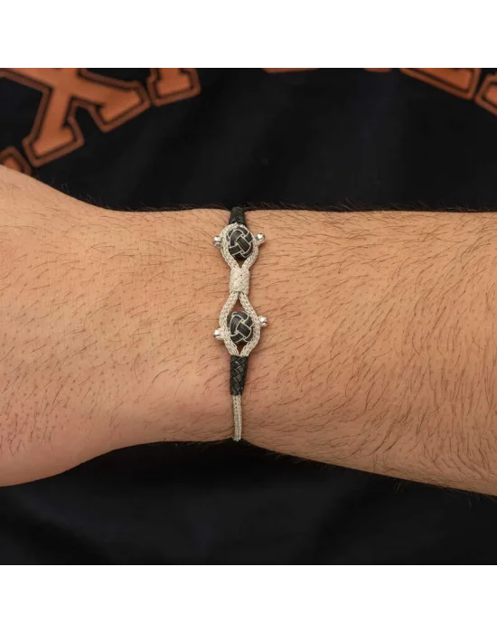 Gümüş Kazaziye Örgü Bileklik