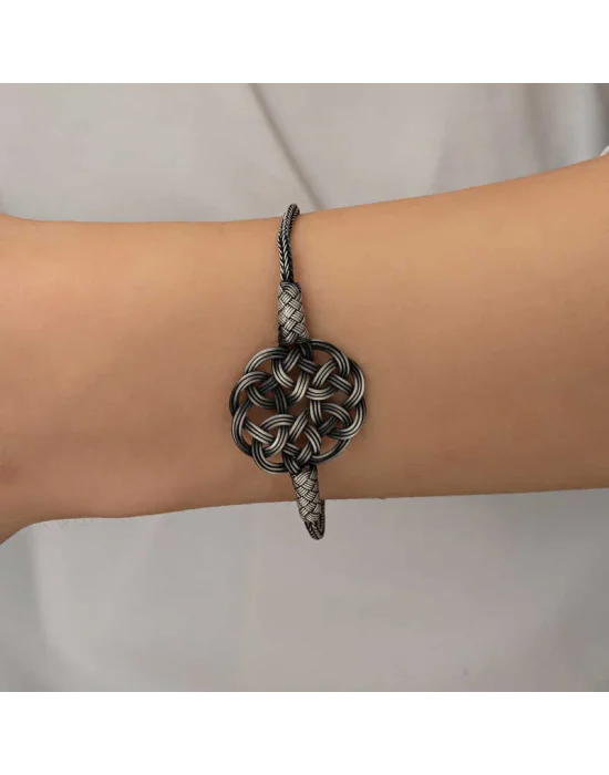 Gümüş Kazaziye Örgü Bileklik