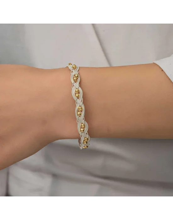 Gümüş Kazaziye Örgü Bileklik