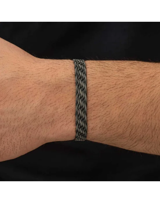 Gümüş Kazaziye Örgü Bileklik