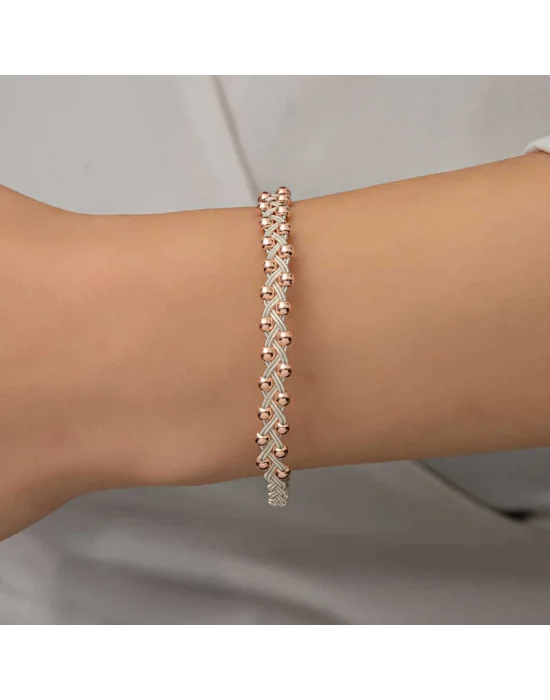 Gümüş Kazaziye Örgü Bileklik