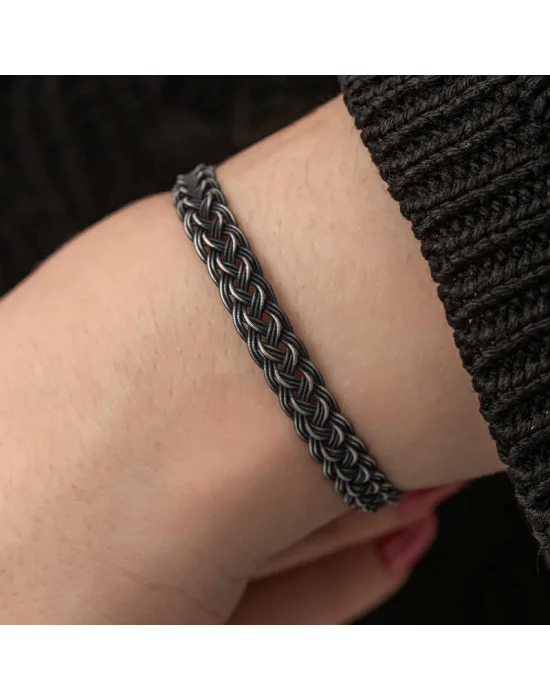 Gümüş Kazaziye Örgü Bileklik