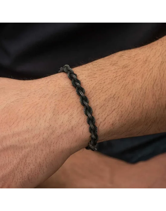 Gümüş Kazaziye Örgü Bileklik