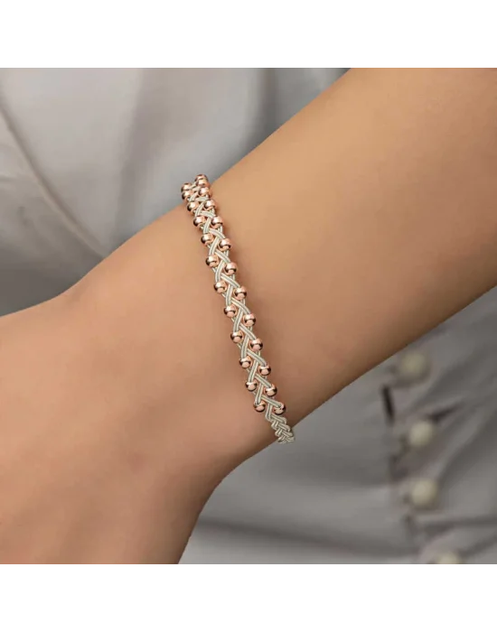 Gümüş Kazaziye Örgü Bileklik